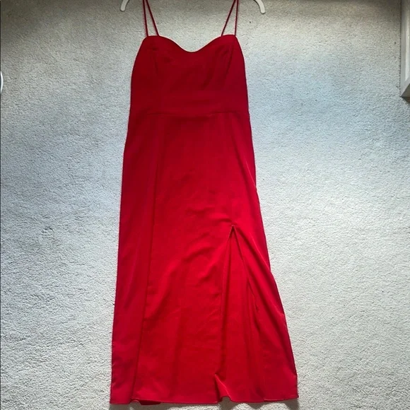 Abercrombie and Fitch Spaghetti Strap Slit Midi Dress - Picture 1 of 5